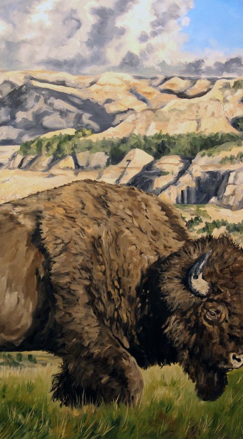 "The Patriarch" - Landscape - Bison - Wildlife by Katrina Case