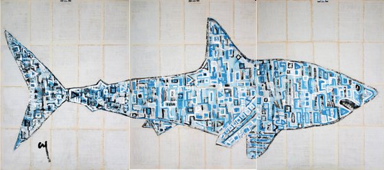 Abstract Shark. (triptych)