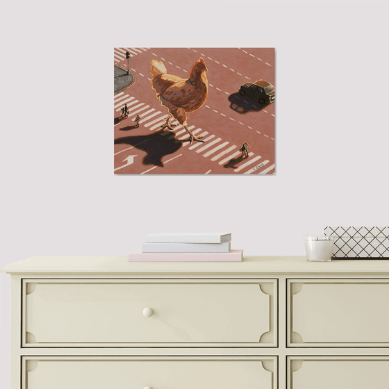 Crossing road chicken