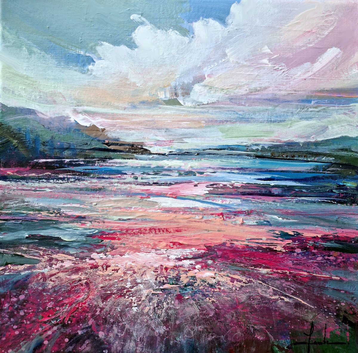  Where The Pink Sky Falls By Irina Laube, 20 X 20, Artwork For Sale On Artfinder