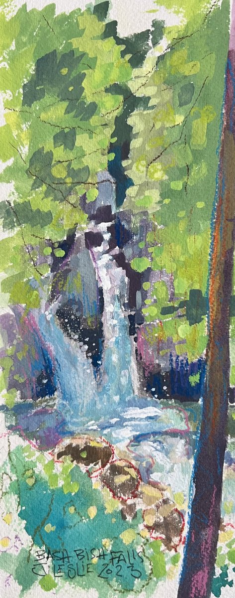 Impressionistic Painting , Into Bash Bish Falls By Jimmy Leslie, 4 X 10, Artwork For Sale On Artfinder