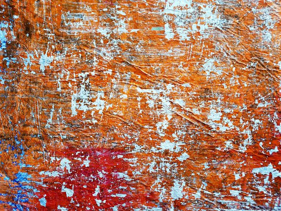 Orange city (n.280) - 75 x 90 x 2,50 cm - ready to hang - acrylic painting on stretched canvas