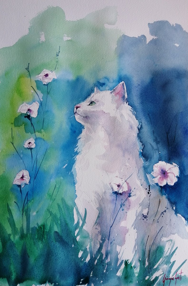 Impressionistic Animal Watercolour By Giorgio Gosti, 14 X 21, Cat 11, Original Artwork