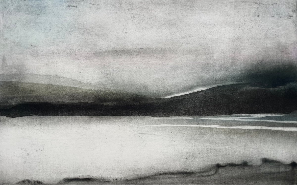 Impressionistic Landscape Etchings & Engravings By Lizzie Butler, 20 X 14", Slow Light, Original Artwork
