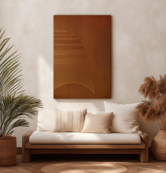 "Copper Field 5" Copper abstract textured art