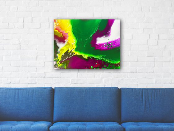 "Hooked On A Feeling" - Original Abstract PMS Fluid Acrylic Painting, 24 x 18 inches