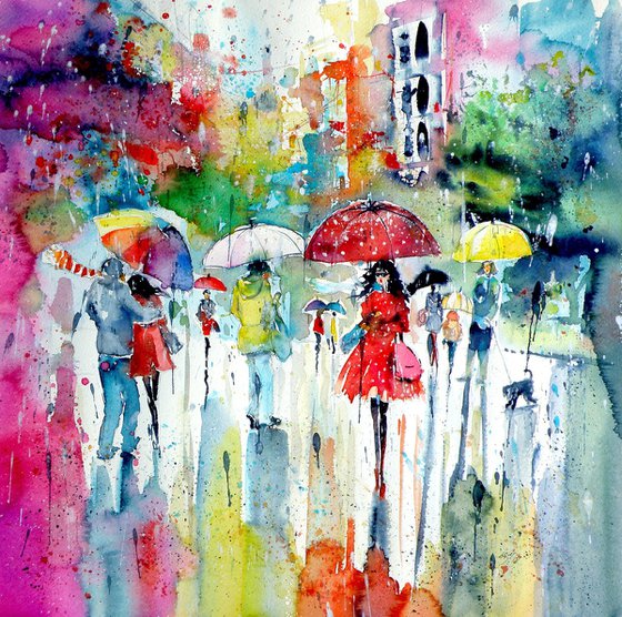 Rain, colors, people...