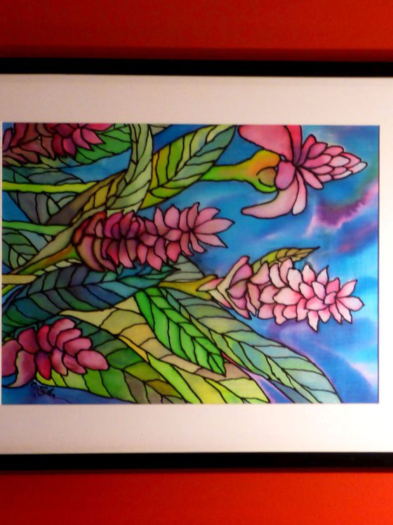 Tropical Flowers (Painting on Silk)
