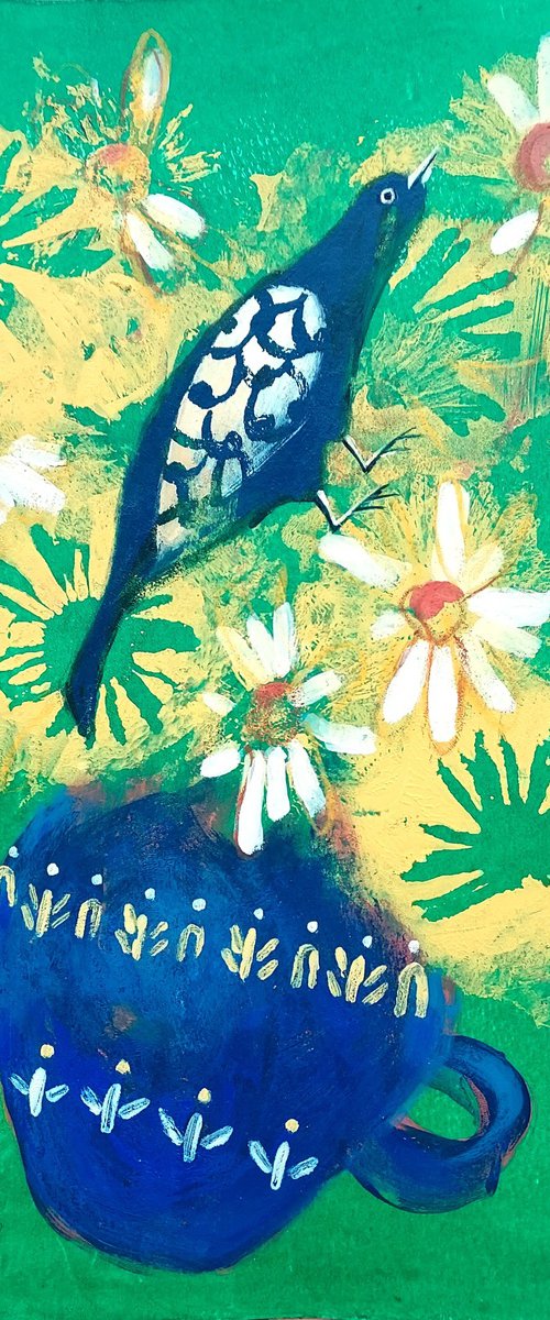 Daisies and bird's song by Irina Plaksina