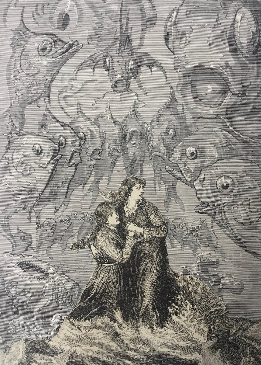 Surrealistic Portrait Collage By Tudor Evans, 6 X 8", Fish Fear, Original Artwork