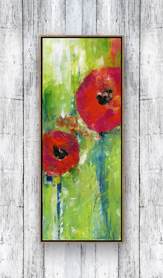 Two Poppies - Floral Painting by Kathy Morton Stanion