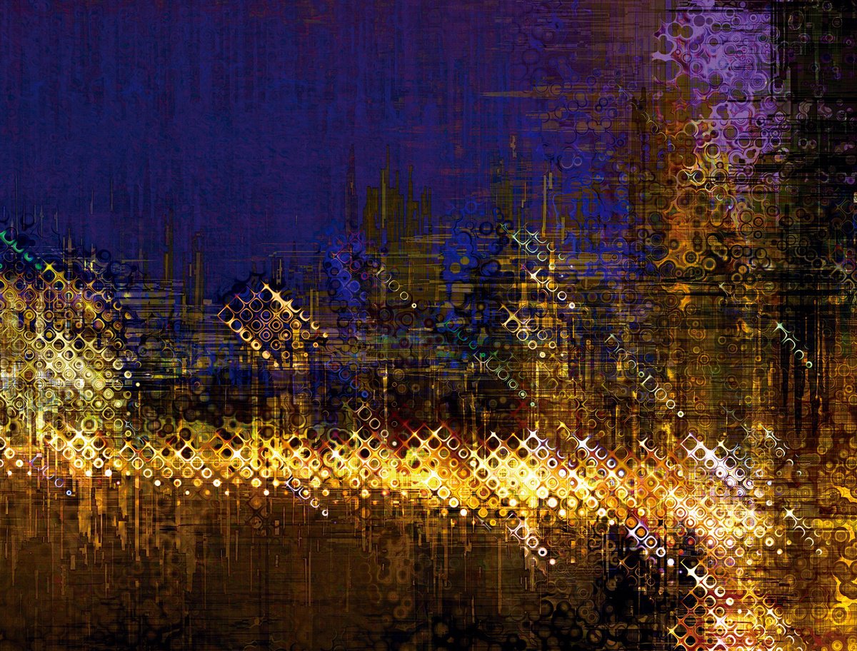 Abstract Cityscapes Print By Javier Diaz, 79 X 60, Ciudades Abstractas Xxx/Xl Large Original Artwork, Original Artwork