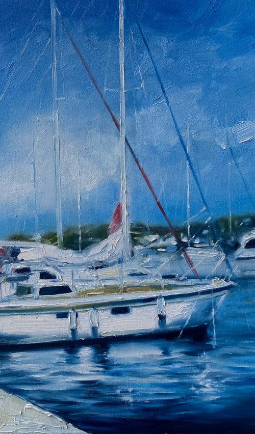 "Harbour"original oil painting by Artem Grunyka by Artem Grunyka