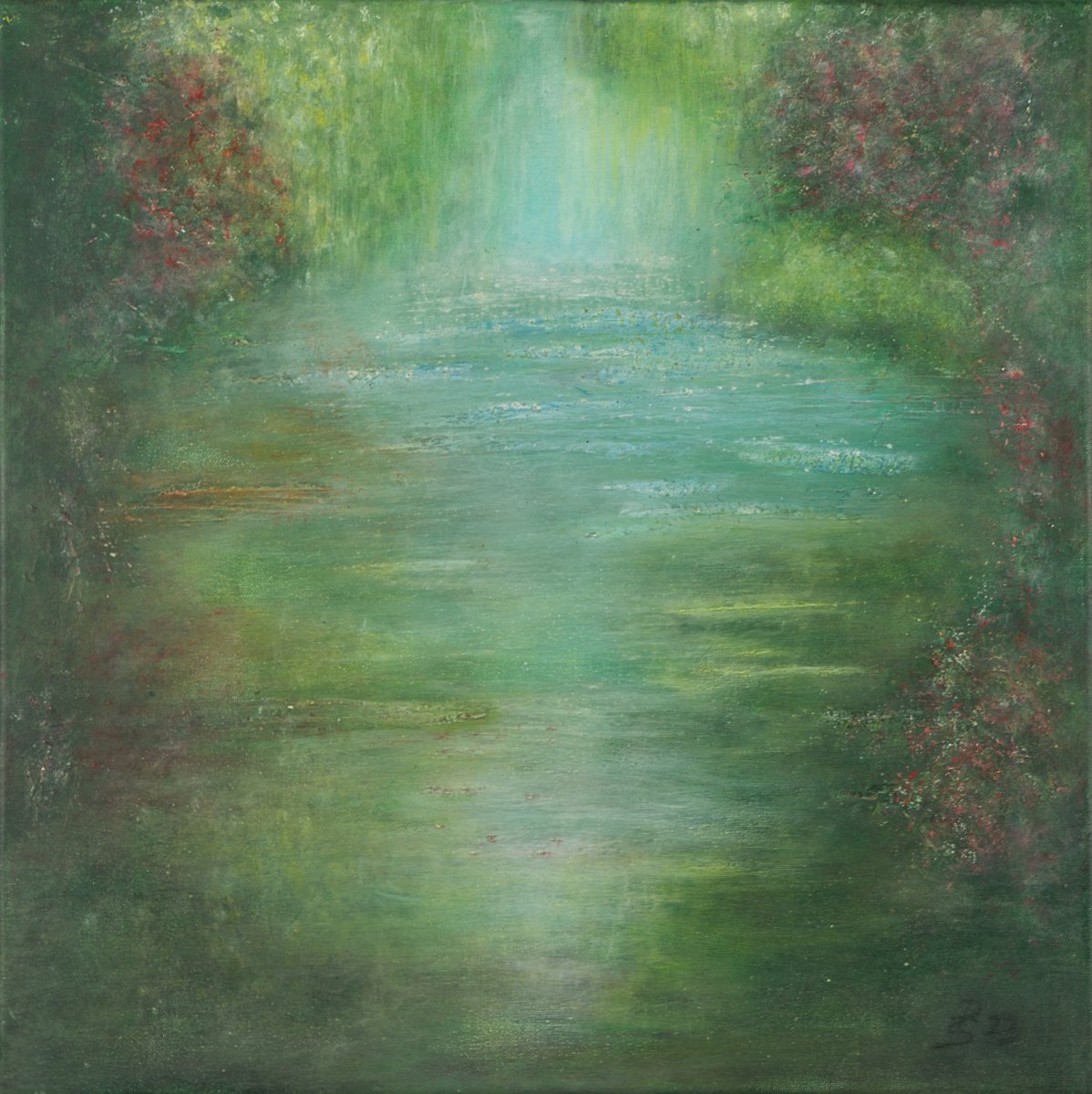 Impressionistic Painting , Deep Waters Iii By Peter Stahr, 21 X 21, Artwork For Sale On Artfinder