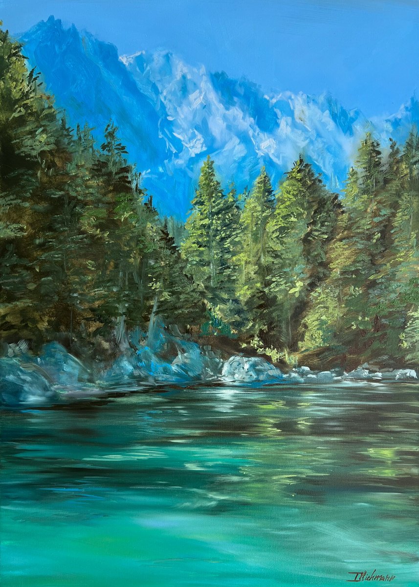 Photorealistic Landscape Oil Painting By Liza Illichmann, 20 X 28", The Rapture, Original Artwork