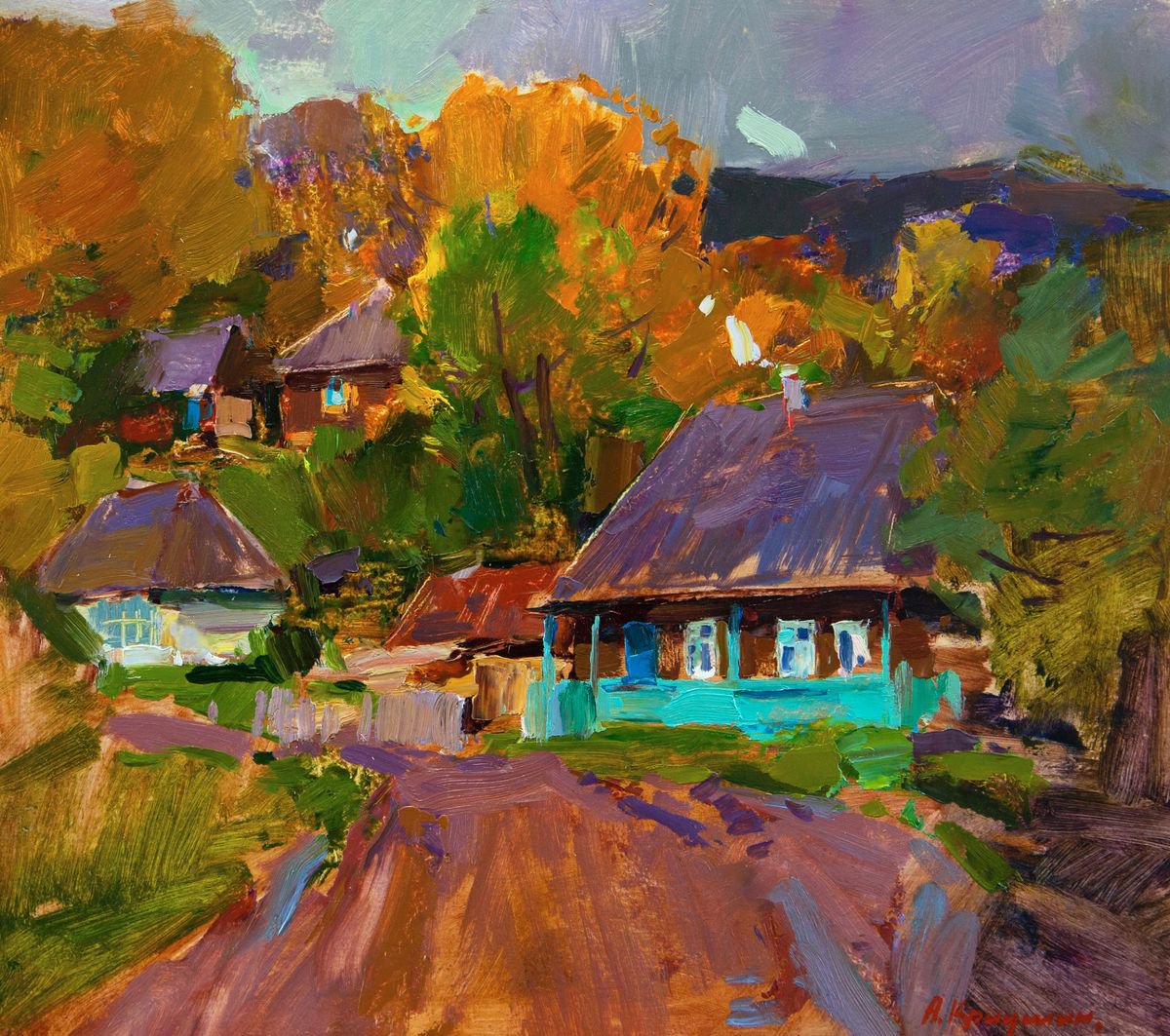 After the rain. October in the village by Aleksandr Kryushyn