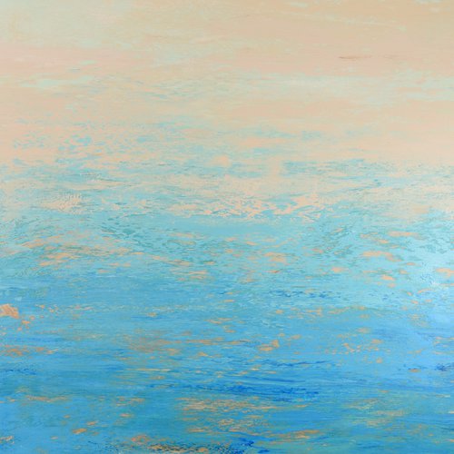 Shimmering Beach - Modern Abstract Expressionist Seascape by Suzanne Vaughan