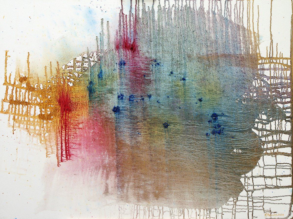 Abstract Oil Painting By Richard Manning, 40 X 30", Abstract-35, Original Artwork