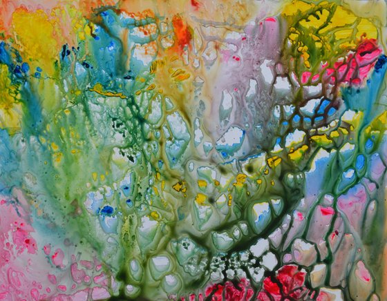 The Coral abstract painting- Colorful and vibrant