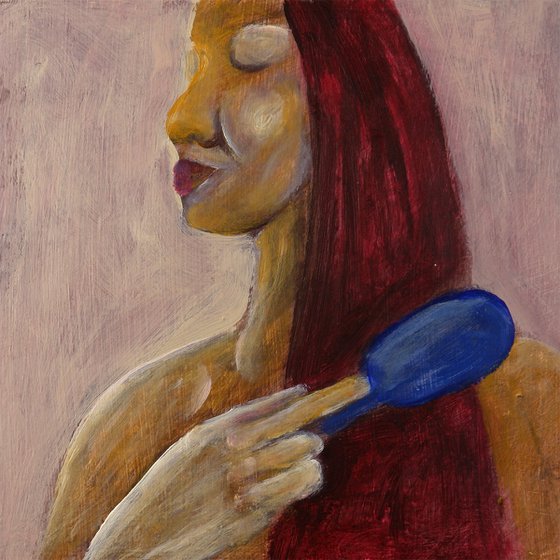 Woman Brushing Hair