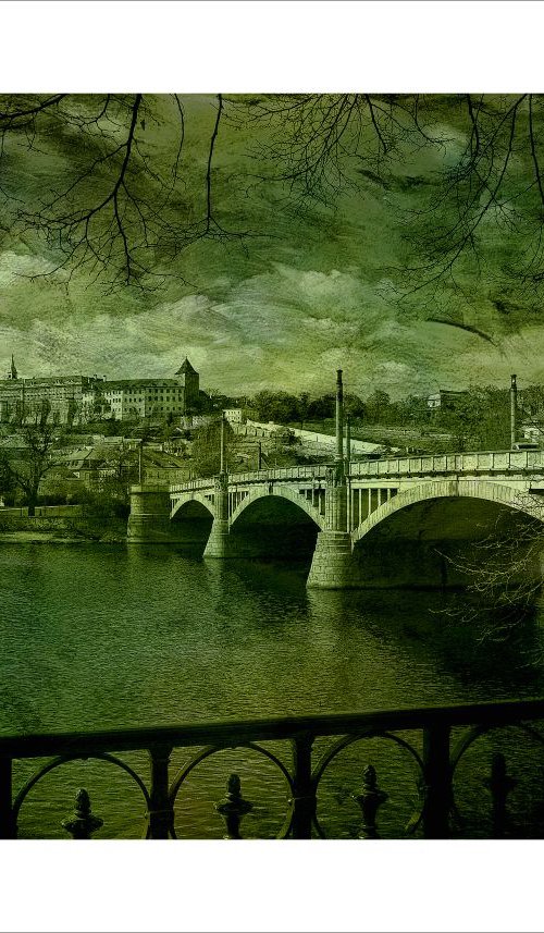 River and Bridge in Prague by Martin  Fry