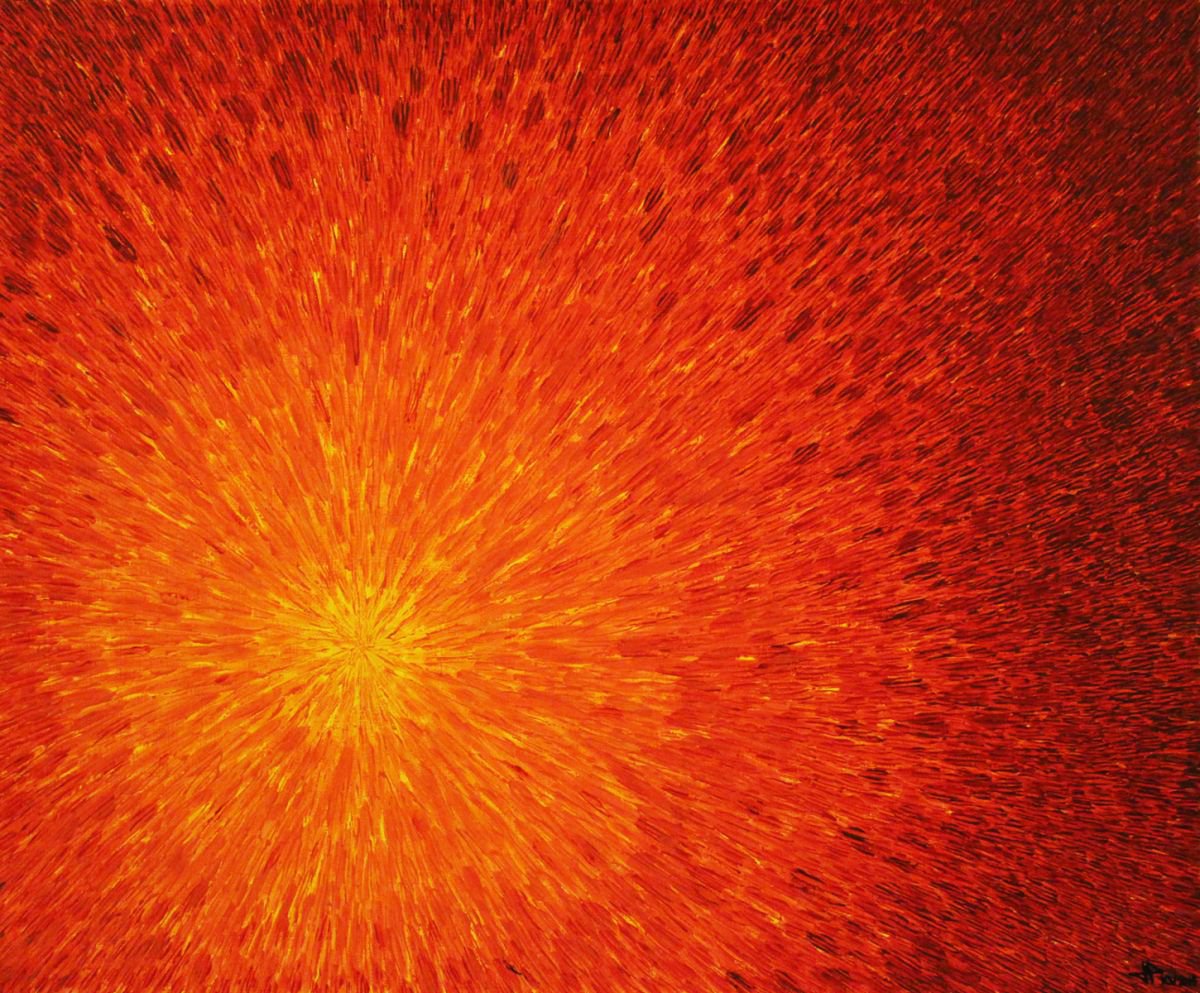 Abstract Acrylic Painting By Jonathan Pradillon, 25 X 21, Birth, Original Artwork