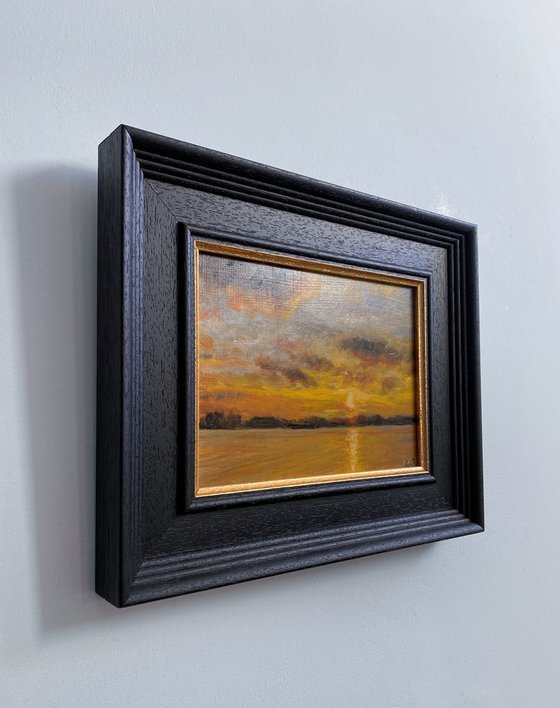 Sunset Over The Sea framed ready to hang.