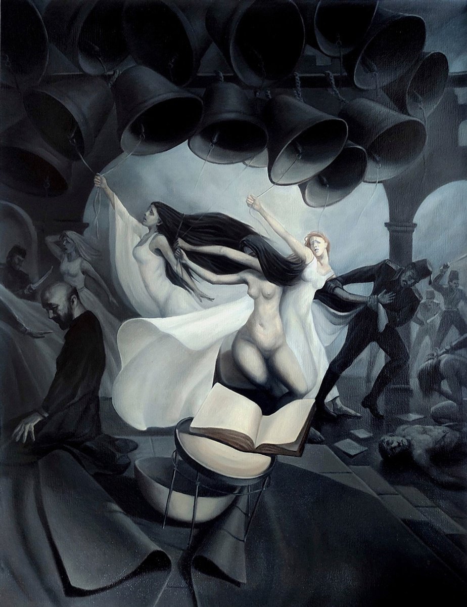 Surrealistic Portrait Oil Painting By Artush Voskanian, 24 X 31, Paruyr Sevak- Echoes Of Memory, Original Artwork