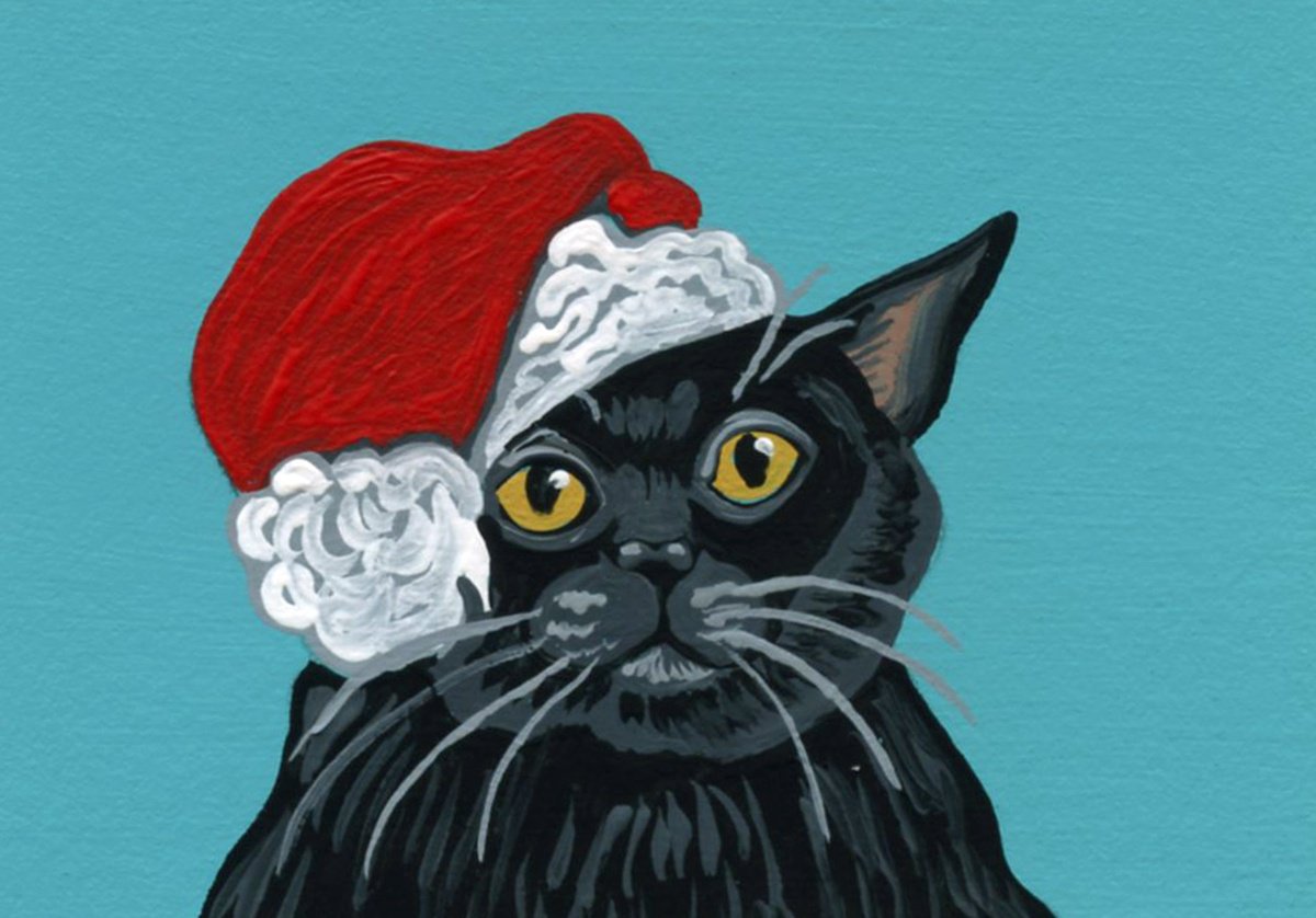 Black Cat Pet Christmas by Carla Smale