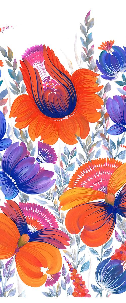 Majestic orange flowers by Tetiana Savchenko