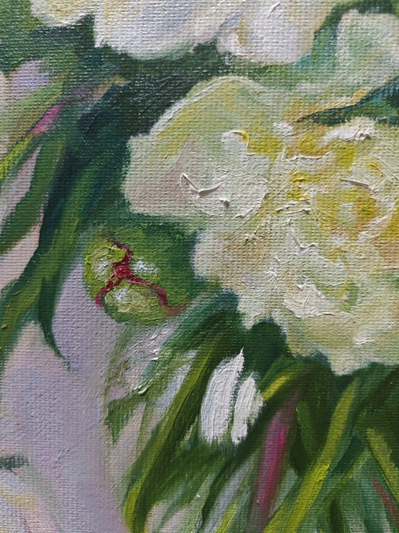 Peonies bouquet  still life