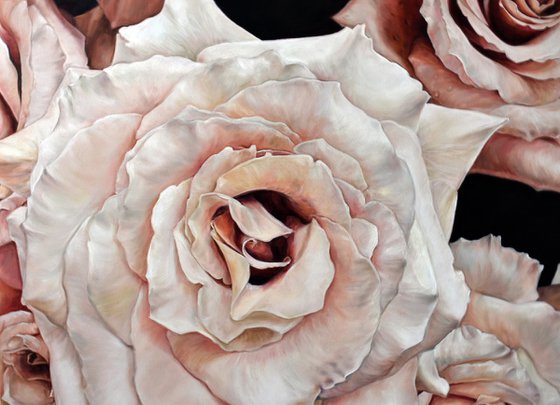Oil painting "Roses" 80 * 80 cm