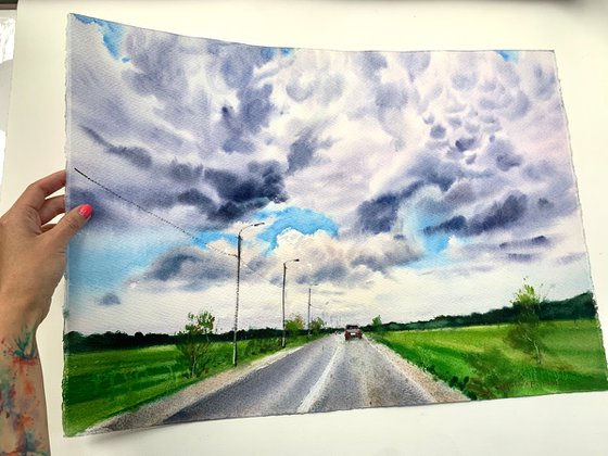 Road and clouds #2