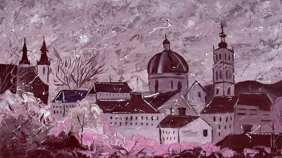 Lviv. Chocolate city. - original oil painting