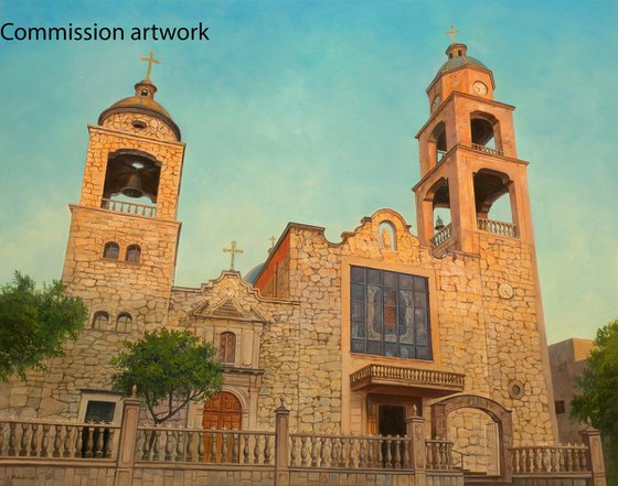 Church in San Jose de la Paz, Jalisco - commission artwork