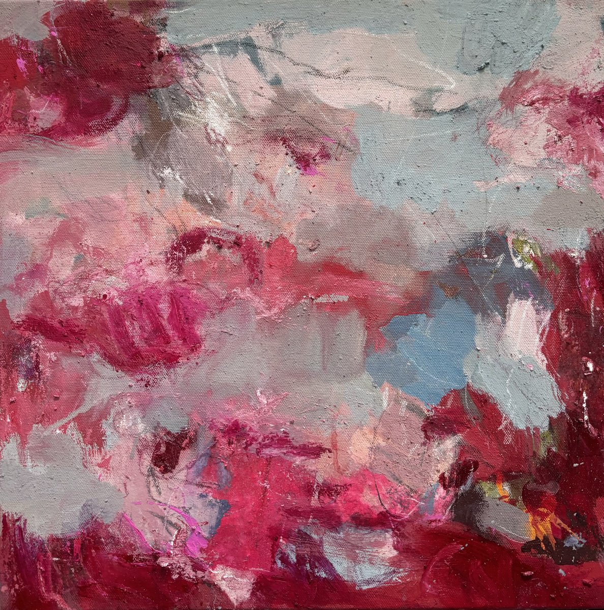 Abstract Acrylic Painting By Angela Dierks, 16 X 16, Passions, Original Artwork