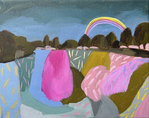 Landscape with rainbow by LENKA STASTNA