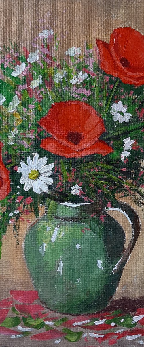 Poppies in the vase by Alen Grbic