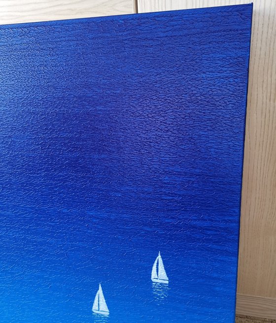 Blue ocean", n.27 - textured painting