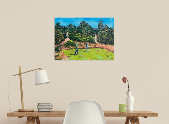 Golfers at Burley, New Forest (Plein Air)