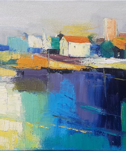 Village in River side by Athaang Art