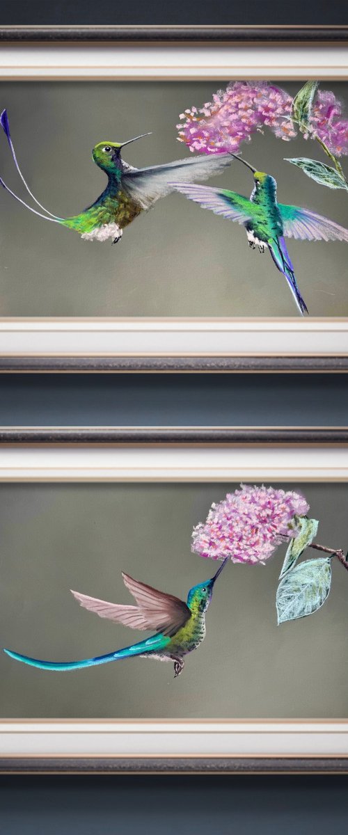 Waterlily Diptych Soft Pastel by Yuliia Sharapova