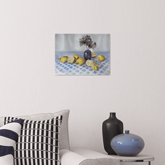 Blue and yellow still life