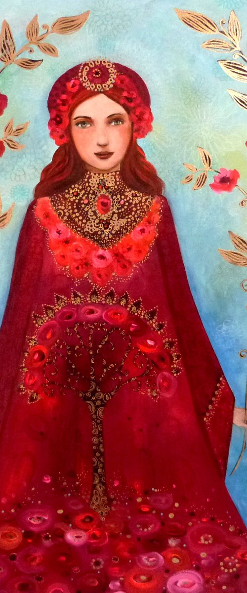 Sacred flowers 54 x 73 cm. by Loetitia Pillault