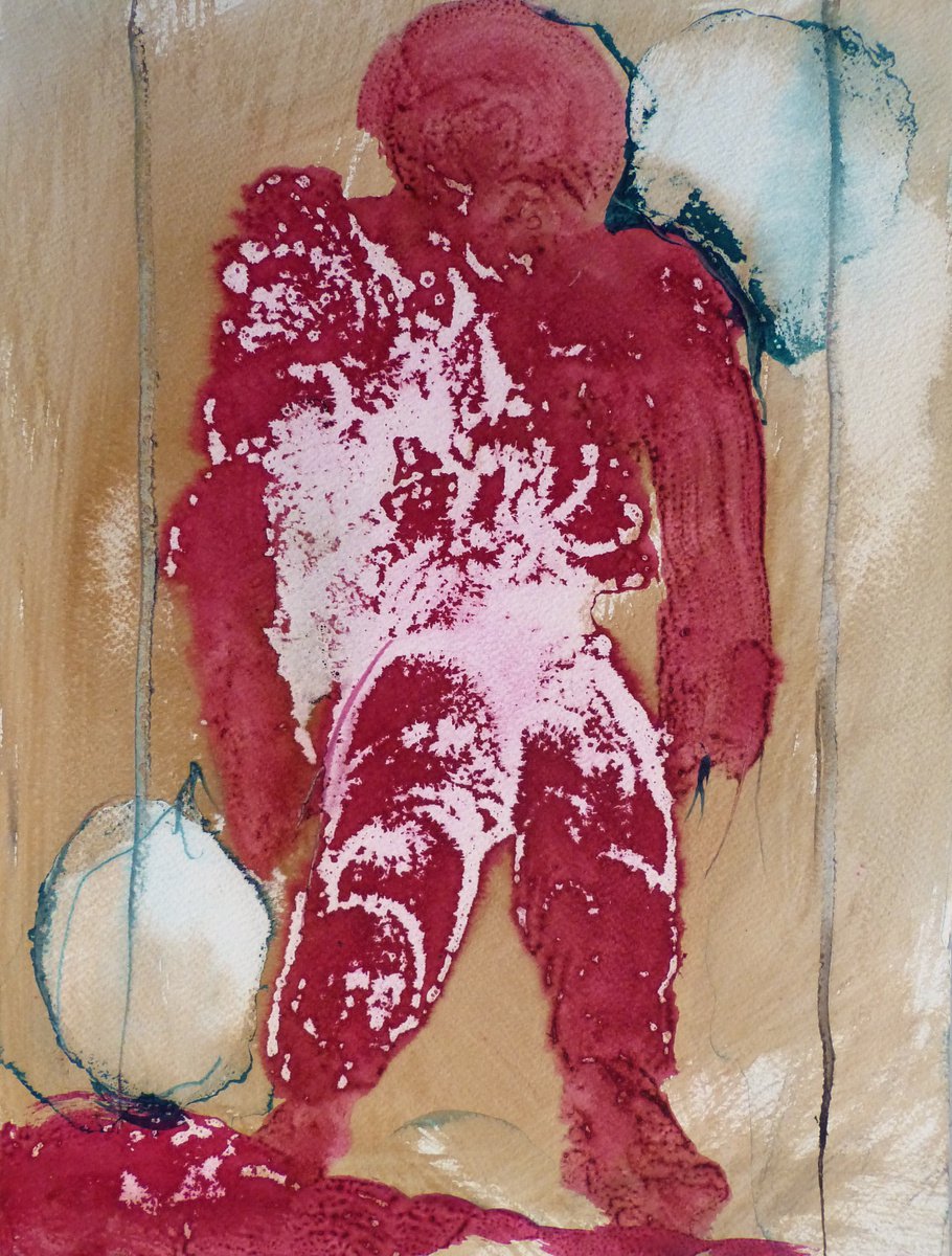 Expressive Portrait Ink Drawing By Frederic Belaubre, 11 X 16, Prolegomena Series E2, Original Artwork