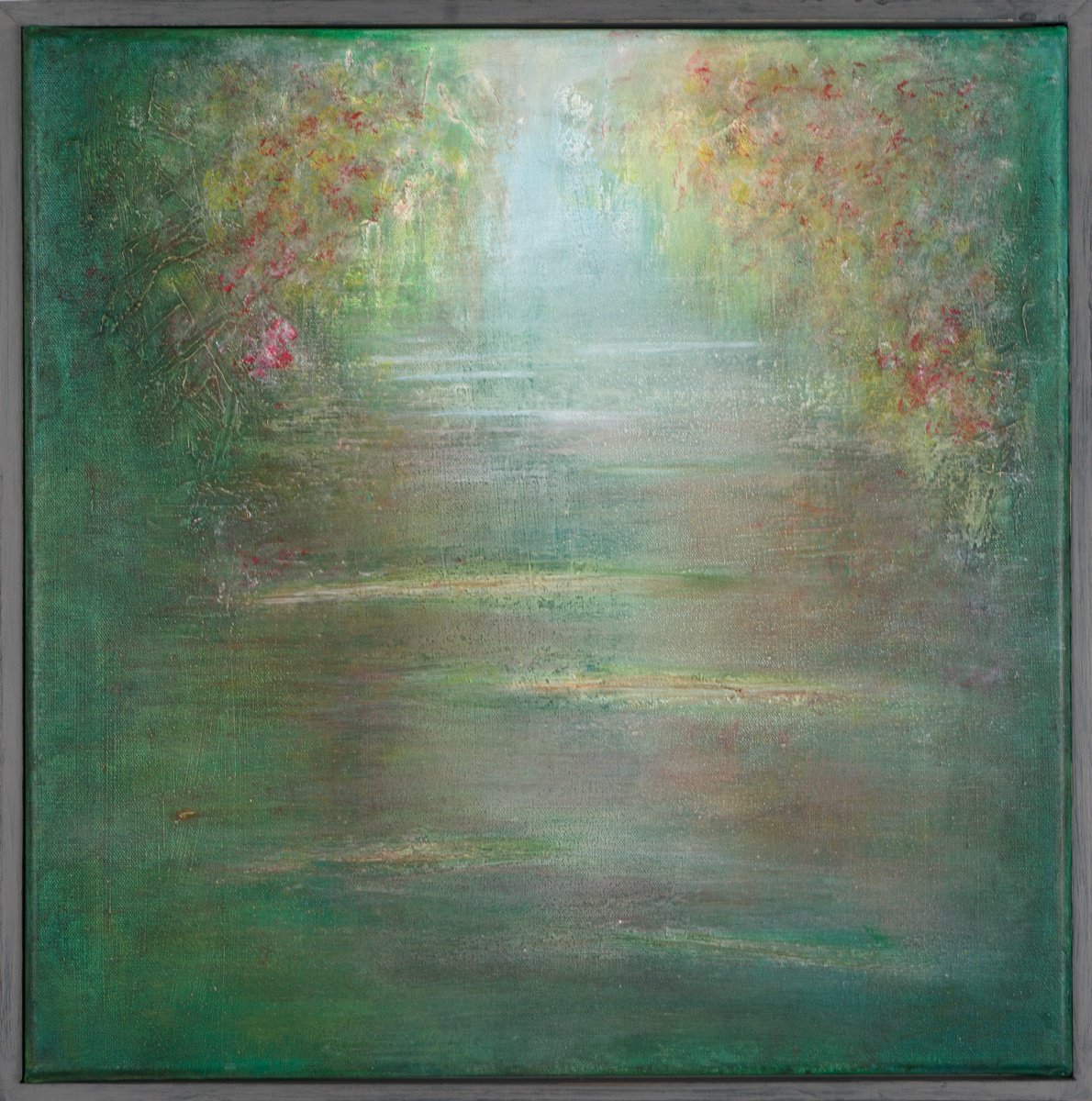 Impressionistic Landscape Painting By Peter Stahr, 21 X 21", Deep Waters Ii, Original Artwork