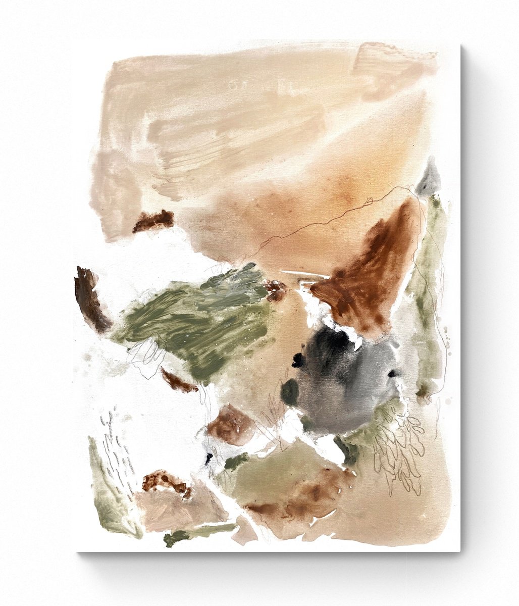 Abstract Painting By Cristina Dalla Valentina, 24 X 31, Piccole Terre 1, Original Artwork