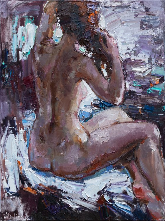 Nude woman oil painting