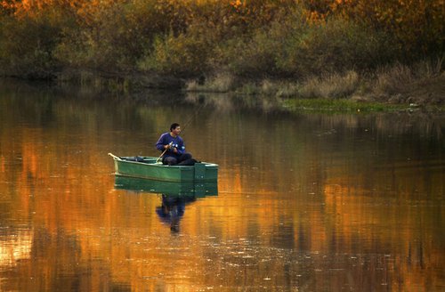 Fishermen on the gold river by Sonja  Čvorović