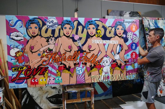 Candy's New Love 240cm x 120cm Candy Barr Textured Urban Pop Art